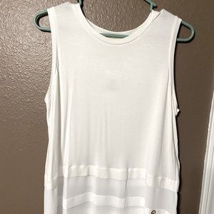 White sleeveless blouse